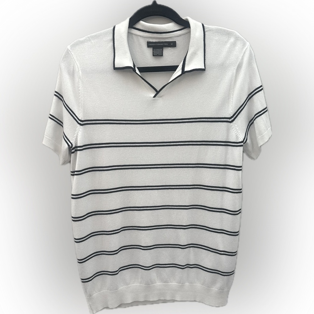 French Connection Striped Mens Polo